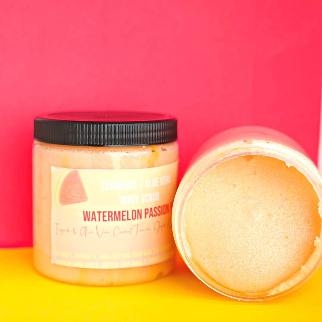 Watermelon Passionfruit Turmeric+ Aloe Body Scrub - Glossed By Nae Cosemetics