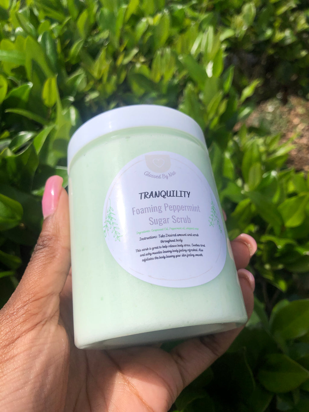 Foaming Peppermint Sugar Body Scrub- Tranquility - Glossed By Nae Cosemetics