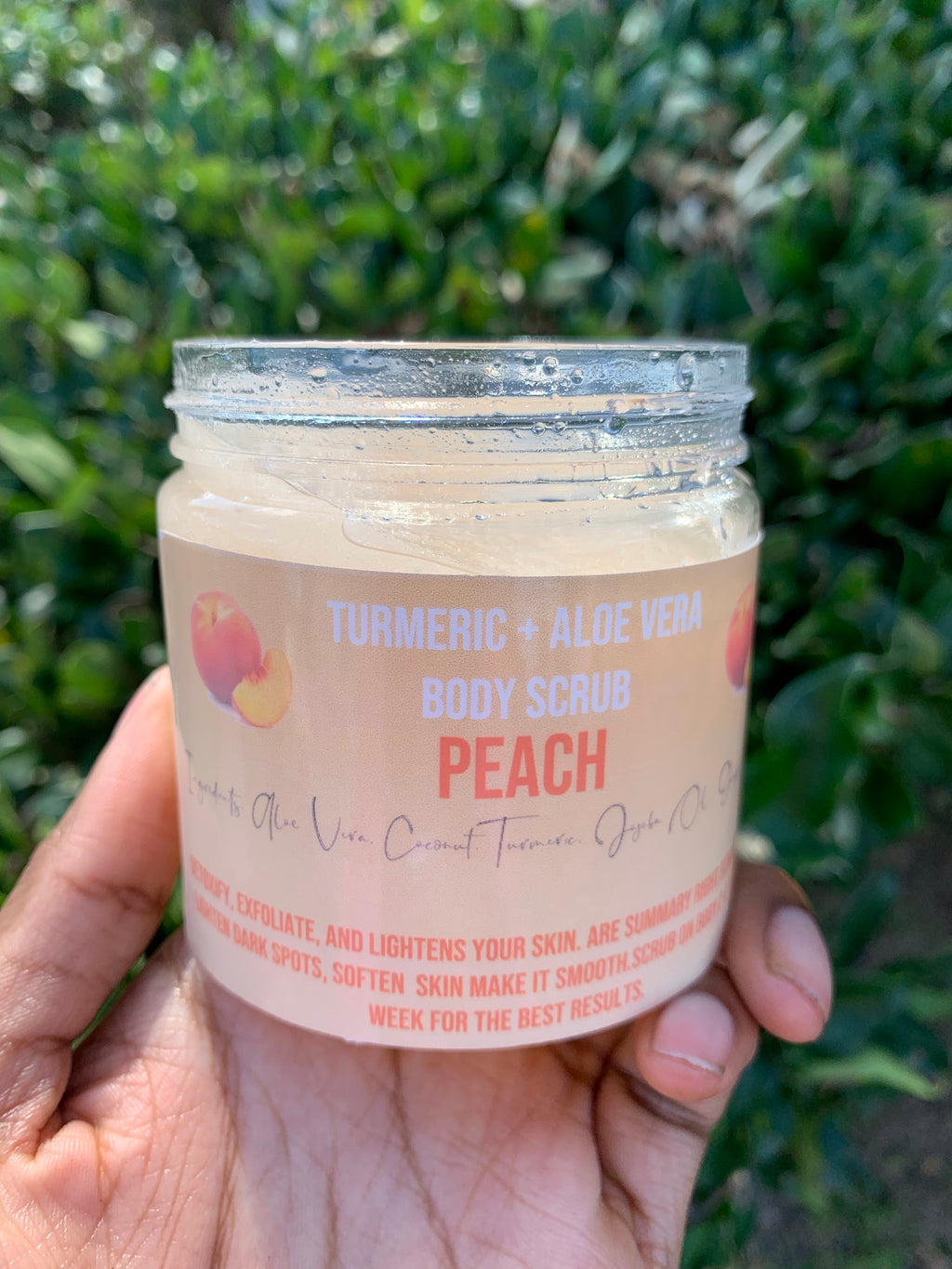 Turmeric +Aloe Peach Slush Body Scrub - Glossed By Nae Cosemetics