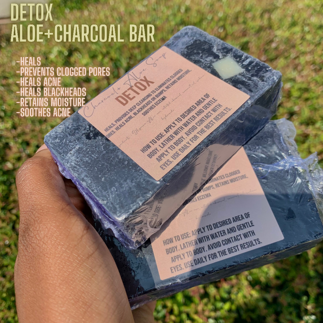 DETOX: Charcoal+ Aloe Soap Bar - Glossed By Nae Cosemetics